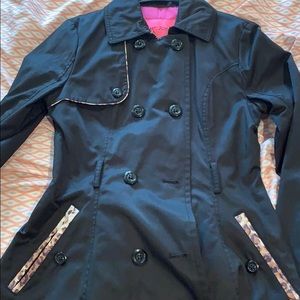 Betsey Johnson black trench coat.